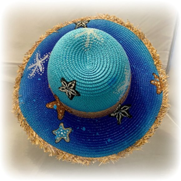 Matching Mother Daughter Starfish Beach Sun Hats